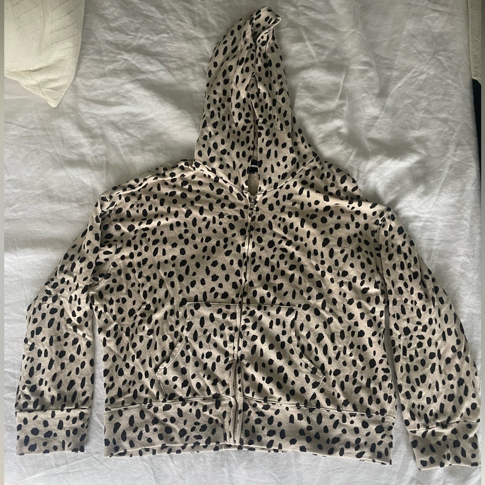 Monrow Cheetah Print Hoodie